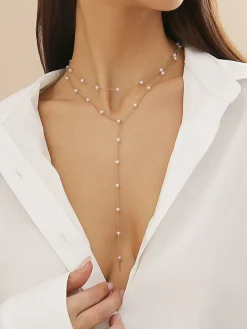 COMMENSE Plated Handmade Pearl Necklace* Necklaces|Accessories