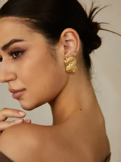 COMMENSE Gold Square Earrings* Earrings|Accessories