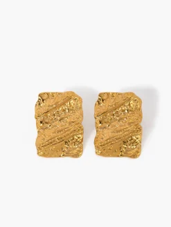 COMMENSE Gold Square Earrings* Earrings|Accessories