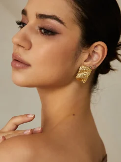 COMMENSE Gold Square Earrings* Earrings|Accessories