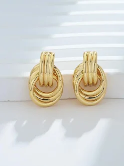 COMMENSE Tone Multi Ring Drop Earrings* Earrings|Accessories