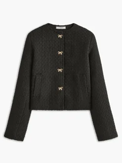 COMMENSE Golden Bow Tweed Blazer* Outerwear|Blazers