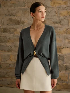 COMMENSE Golden Button Plain Cardigan* Cardigans|Sweaters & Cardigans