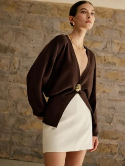 COMMENSE Golden Button Plain Cardigan* Cardigans|Sweaters & Cardigans