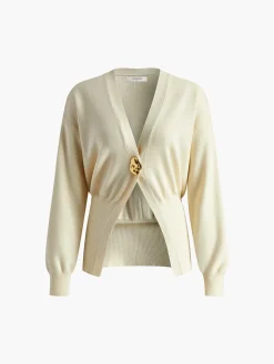 COMMENSE Golden Button Plain Cardigan* Cardigans|Sweaters & Cardigans