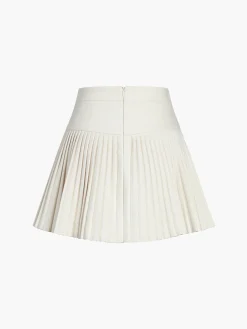 COMMENSE Golden Button Pleated Mini Skirt* Skirts|Bottoms
