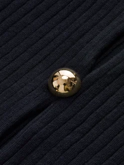COMMENSE Golden Button Split Knit Top* Sweater Tops|Sweaters & Cardigans
