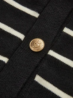 COMMENSE Golden Button Striped Cozy Cardigan* Cardigans|Sweaters & Cardigans