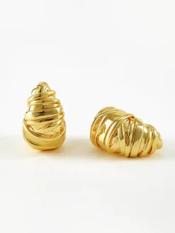 COMMENSE Croissant Twist Stud Earrings* Earrings|Accessories