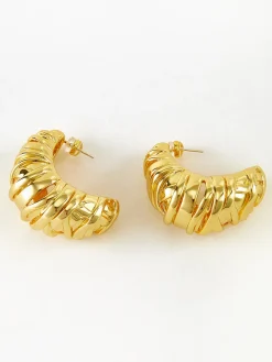 COMMENSE Croissant Twist Stud Earrings* Earrings|Accessories