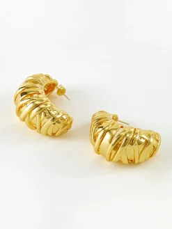 COMMENSE Croissant Twist Stud Earrings* Earrings|Accessories