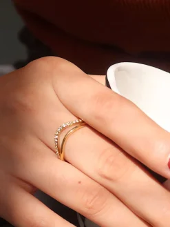 COMMENSE en Diamond Wave Ring* Rings & Bracelets|Accessories