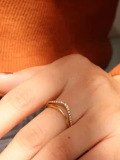 COMMENSE en Diamond Wave Ring* Rings & Bracelets|Accessories