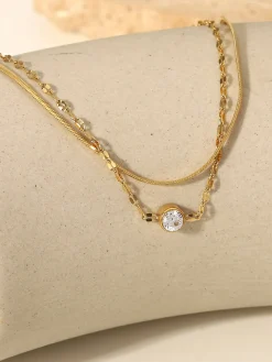 COMMENSE en Double Chains Rhinestone Bracelet* Rings & Bracelets|Accessories