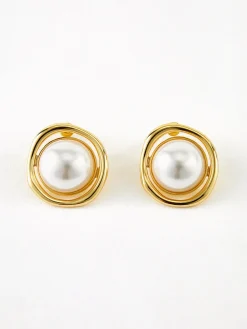 COMMENSE en Edge Pearl Stud Earrings* Earrings|Accessories