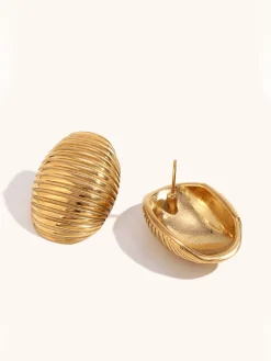 COMMENSE en Ribbed Half-Hoop Earrings* Earrings|Accessories
