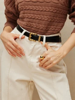 COMMENSE Golden Square Buckle Belt* Belts & Chain|Accessories