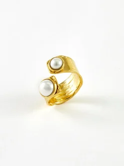 COMMENSE Tunnel Pearl Open Ring* Rings & Bracelets|Accessories