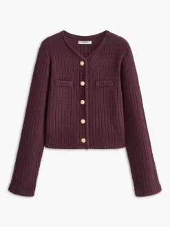 COMMENSE Golden-Button Textured Cardigan* Cardigans|Sweaters & Cardigans