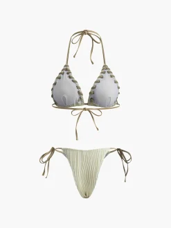 COMMENSE Grommet Lace-Up Ruched Bikini Set* Swimwear|Tops