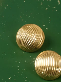 COMMENSE Half-Ball Ripple Stud Earrings* Earrings|Accessories