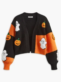 COMMENSE Halloween Pumpkin Breasted Knit Top* Sweater Tops|Sweaters & Cardigans