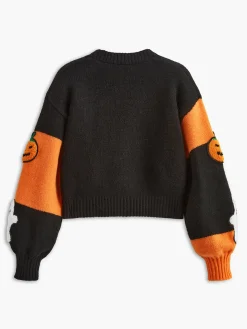 COMMENSE Halloween Pumpkin Breasted Knit Top* Sweater Tops|Sweaters & Cardigans
