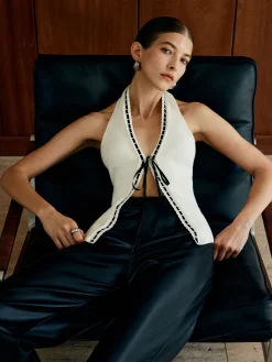 COMMENSE Halter Backless Lace Up Sweater Vest* Sweater Vests|Sweaters & Cardigans