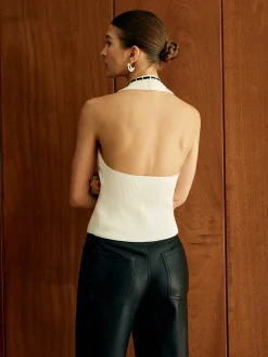 COMMENSE Halter Backless Lace Up Sweater Vest* Sweater Vests|Sweaters & Cardigans