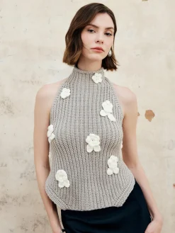 COMMENSE Halter Knotted Back Wrap Tank Top* Tank Tops & Camis|Tops