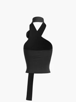 COMMENSE Halter Open Back Rosette Tank Top* Sweater Tops|Tank Tops & Camis