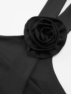 COMMENSE Halter Open Back Rosette Tank Top* Sweater Tops|Tank Tops & Camis
