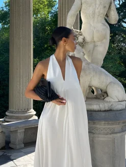 COMMENSE Halter V-Neck Sleeveless Long Dress* Dresses
