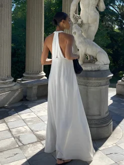 COMMENSE Halter V-Neck Sleeveless Long Dress* Dresses