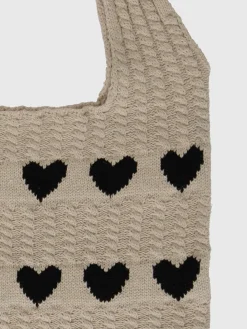 COMMENSE Heart Pattern Knit Shoulder Bag* Bags|Accessories