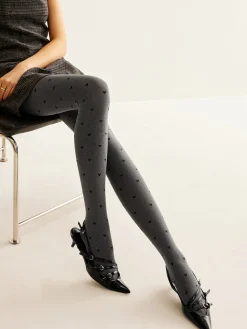 COMMENSE Heart Print Velvet Tights* Socks & Tights|Accessories