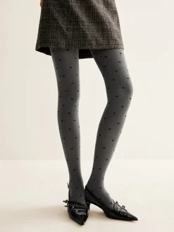 COMMENSE Heart Print Velvet Tights* Socks & Tights|Accessories