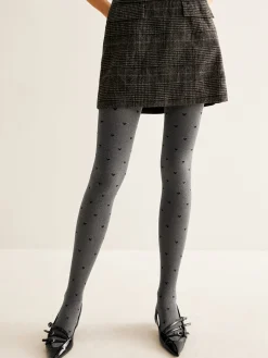 COMMENSE Heart Print Velvet Tights* Socks & Tights|Accessories