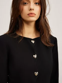 COMMENSE Heart-Button Regular Fit Blazer* Outerwear|Blazers