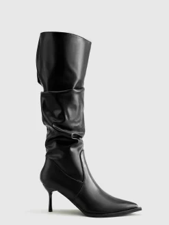 COMMENSE High Heel Ruched Knee-High Boots* Shoes|Accessories