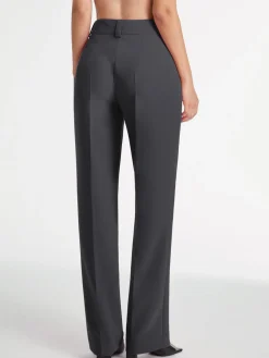 COMMENSE High Waisted Pleat Front Solid Colored Straight Leg Trousers* Wide Leg|Pants