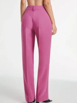 COMMENSE High Waisted Pleat Front Solid Colored Straight Leg Trousers* Wide Leg|Pants