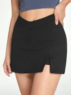 COMMENSE High Waisted V-Line Mini Skirt With Shorts Lining* Shorts|Skirts