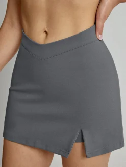 COMMENSE High Waisted V-Line Mini Skirt With Shorts Lining* Shorts|Skirts