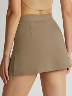 COMMENSE High Waisted V-Line Mini Skirt With Shorts Lining* Shorts|Skirts