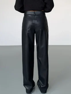 COMMENSE High-Waist Faux Leather Pants* Pants|Bottoms