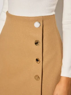 COMMENSE High-Waist Metal-Decor Zipper Skirt* Bottoms