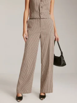 COMMENSE High-Waist Plaid Belted Pants* Pants|Matching Sets