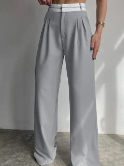 COMMENSE Highway Reverse Waistband Wide Leg Dress Pants* Wide Leg|Pants