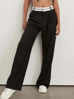 COMMENSE Highway Reverse Waistband Wide Leg Dress Pants* Wide Leg|Pants